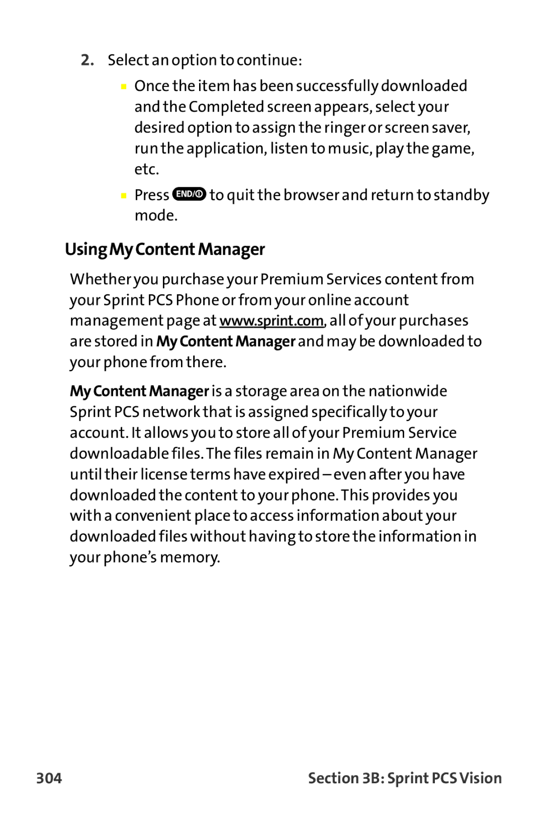 Sanyo MM-9000 manual UsingMyContentManager, 304 