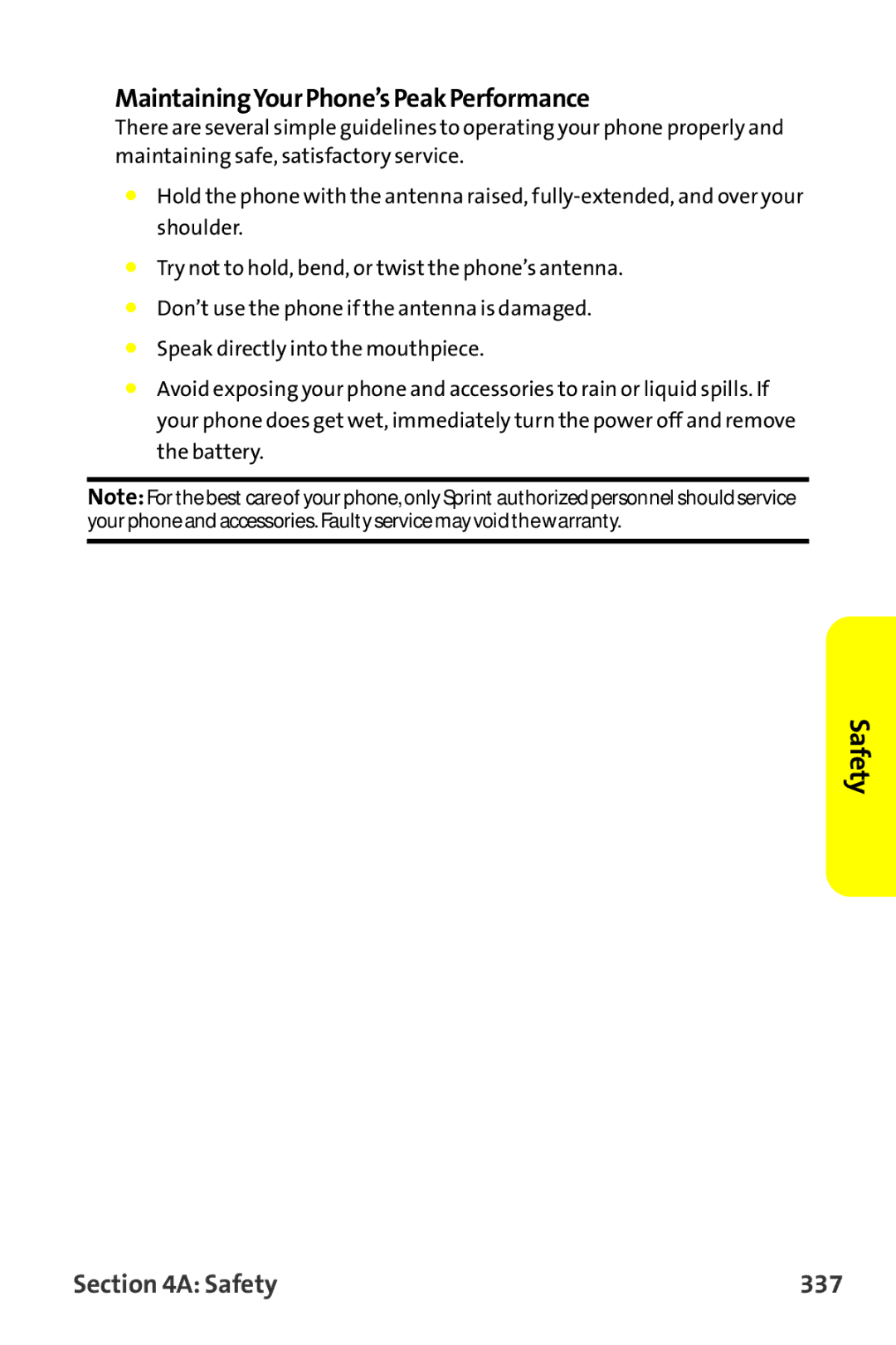 Sanyo MM-9000 manual MaintainingYourPhone’sPeakPerformance, Safety 337 