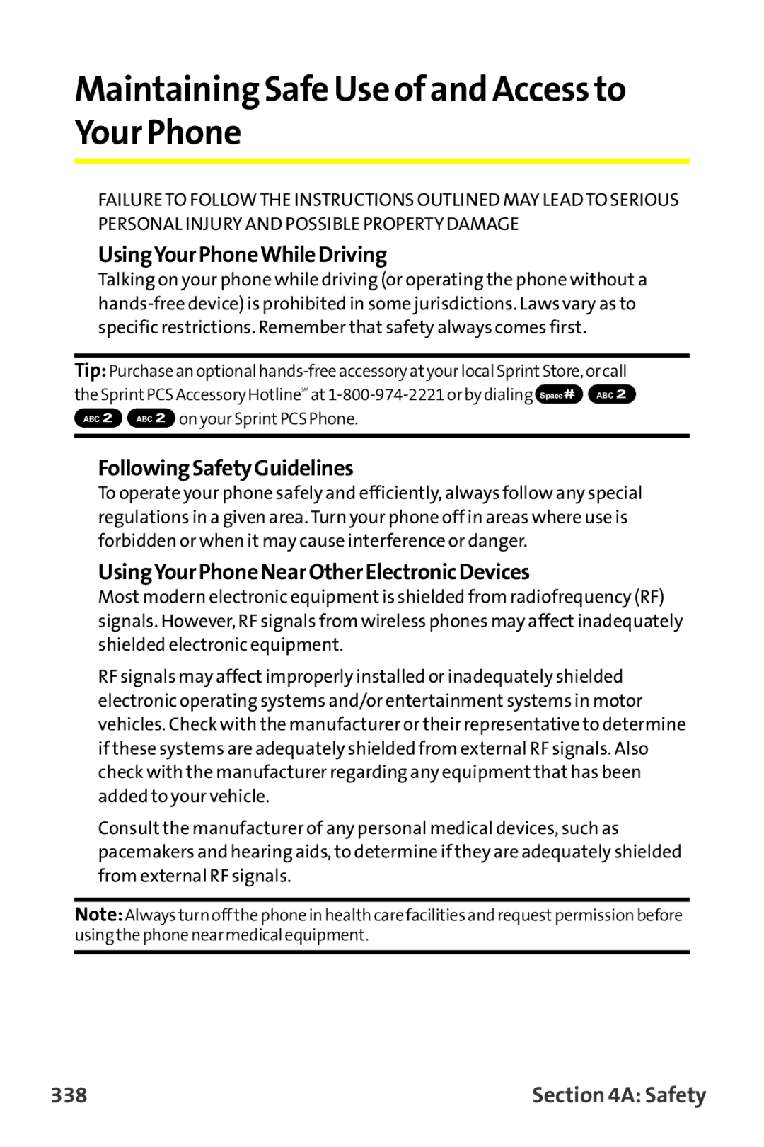 Sanyo MM-9000 Maintaining Safe Use of and Access to Your Phone, UsingYourPhoneWhileDriving, FollowingSafetyGuidelines, 338 