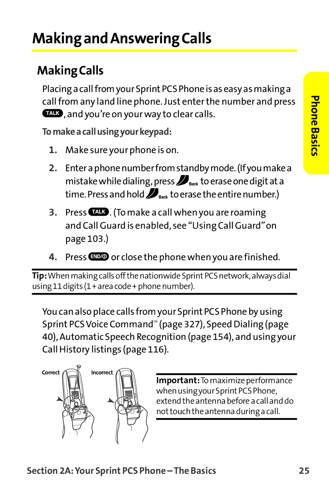 Sanyo MM-9000 manual Making and Answering Calls, Making Calls, Tomakeacallusingyourkeypad 