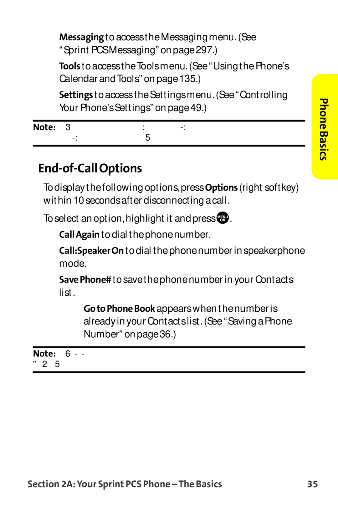 Sanyo MM-9000 manual End-of-Call Options 