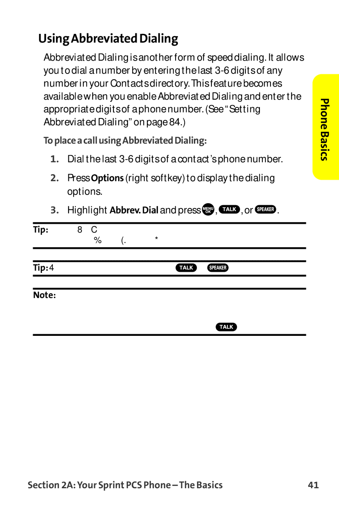 Sanyo MM-9000 manual Using Abbreviated Dialing, ToplaceacallusingAbbreviatedDialing 