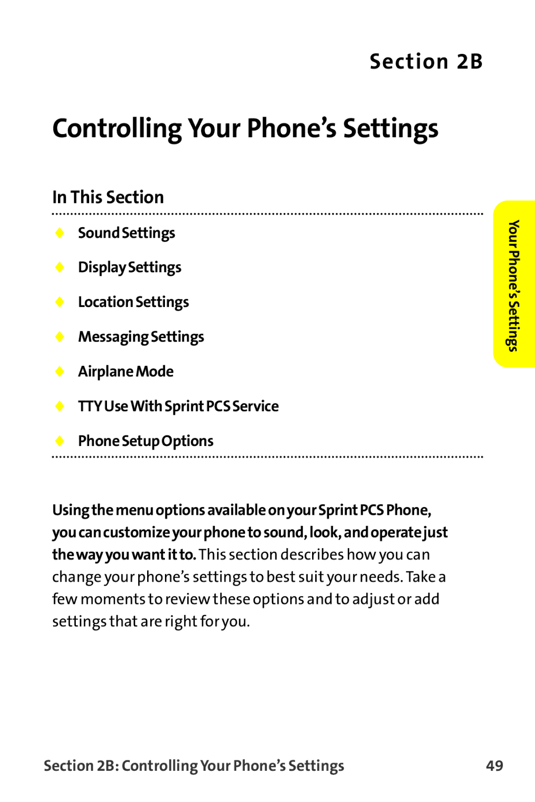 Sanyo MM-9000 manual Controlling Your Phone’s Settings 