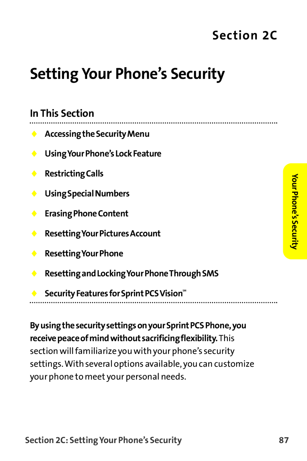 Sanyo MM-9000 manual Setting Your Phone’s Security 