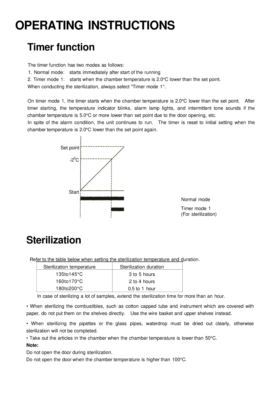 Sanyo MOV-212S, MOV-112S instruction manual Timer function, Sterilization 