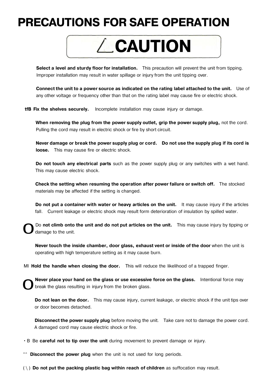 Sanyo MOV-212S, MOV-112S instruction manual Precautions for Safe Operation 