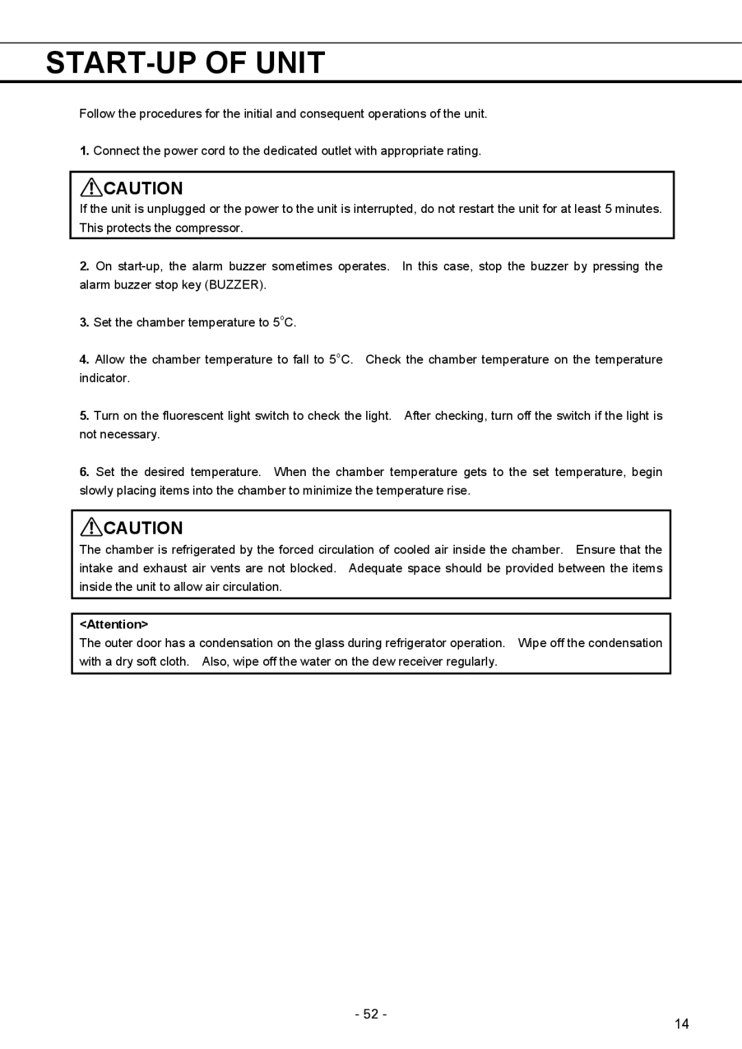 Sanyo MPR-1411R instruction manual START-UP of Unit 