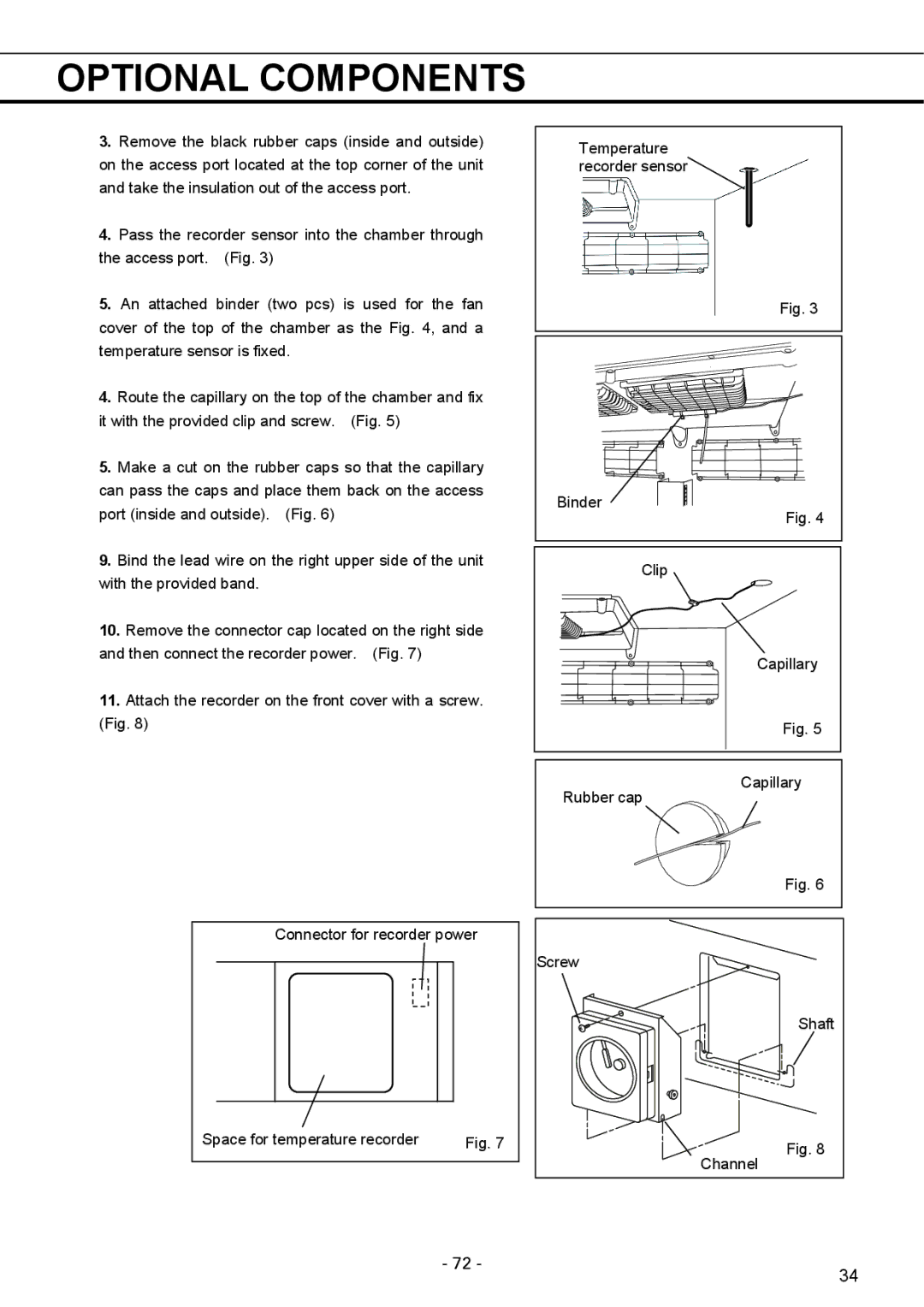 Sanyo MPR-1411R instruction manual Optional Components 