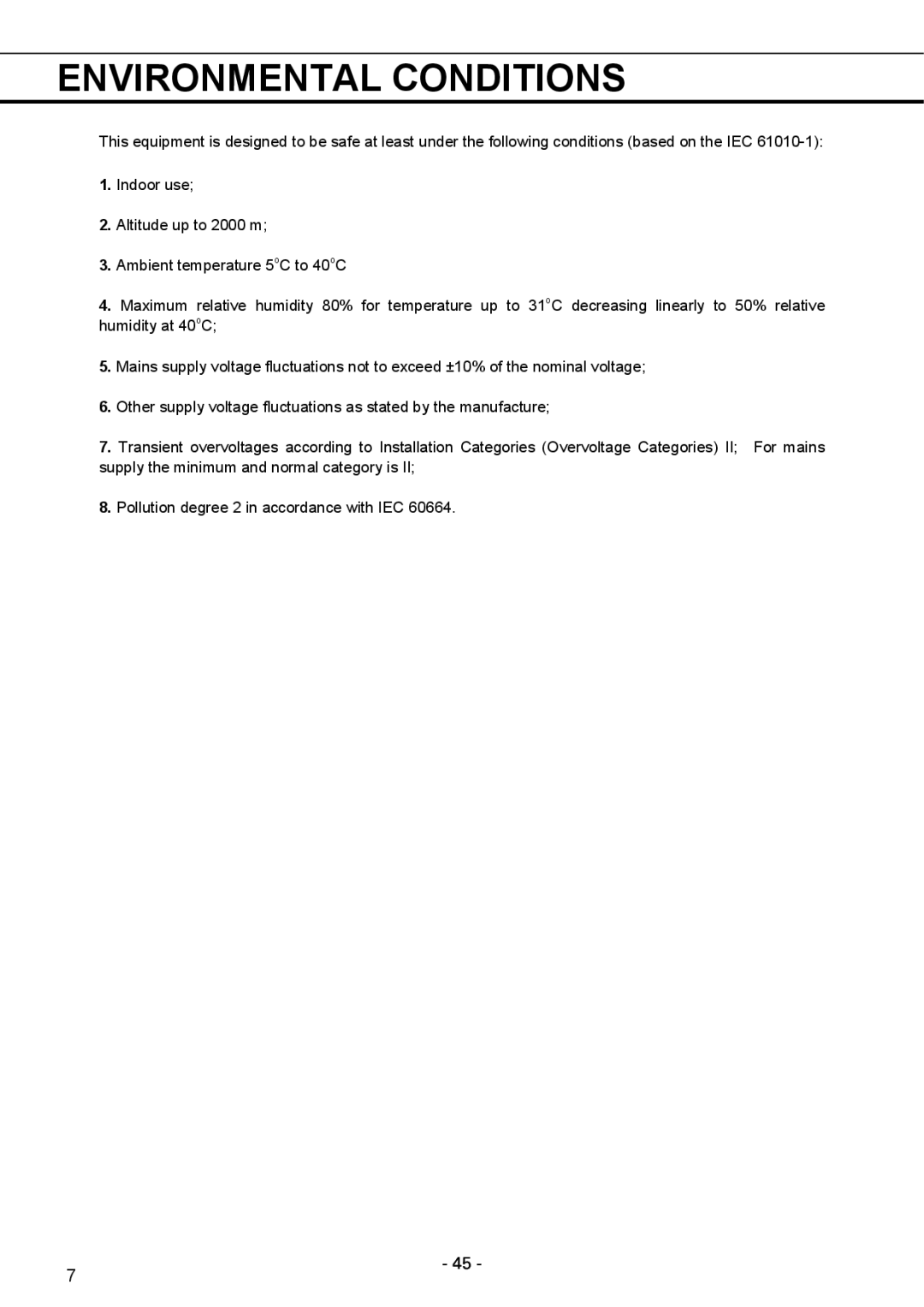 Sanyo MPR-1411R instruction manual Environmental Conditions 