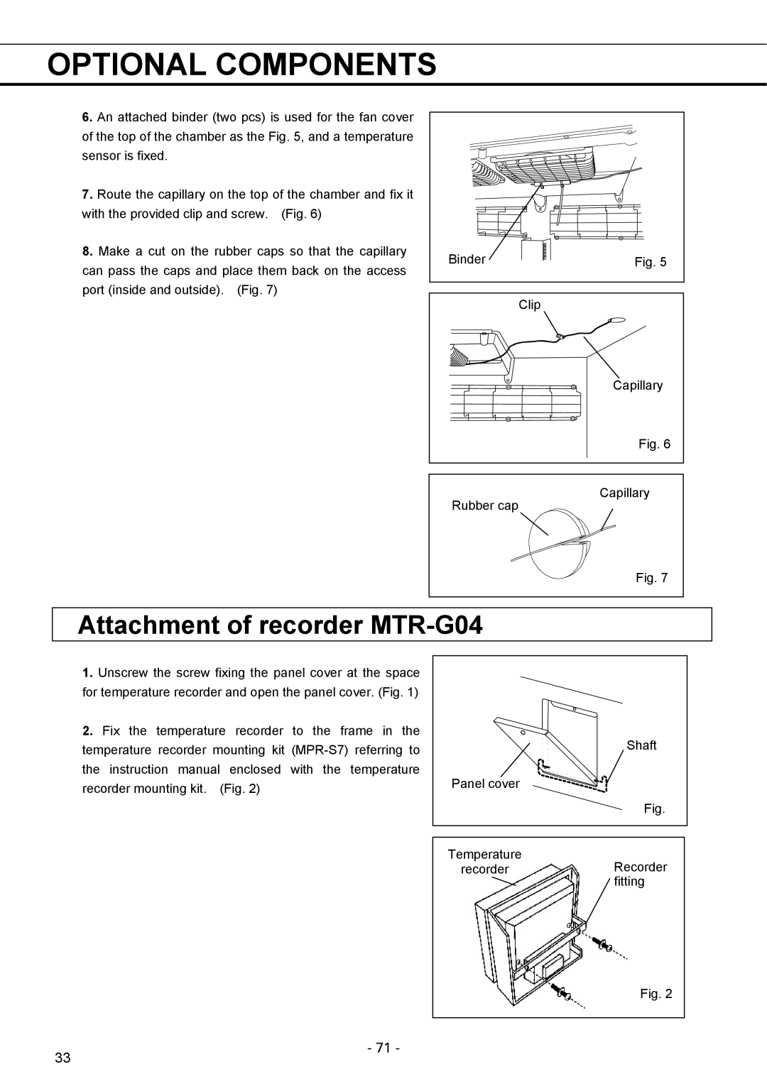 Sanyo MPR-1411R instruction manual Attachment of recorder MTR-G04, Optional Components 