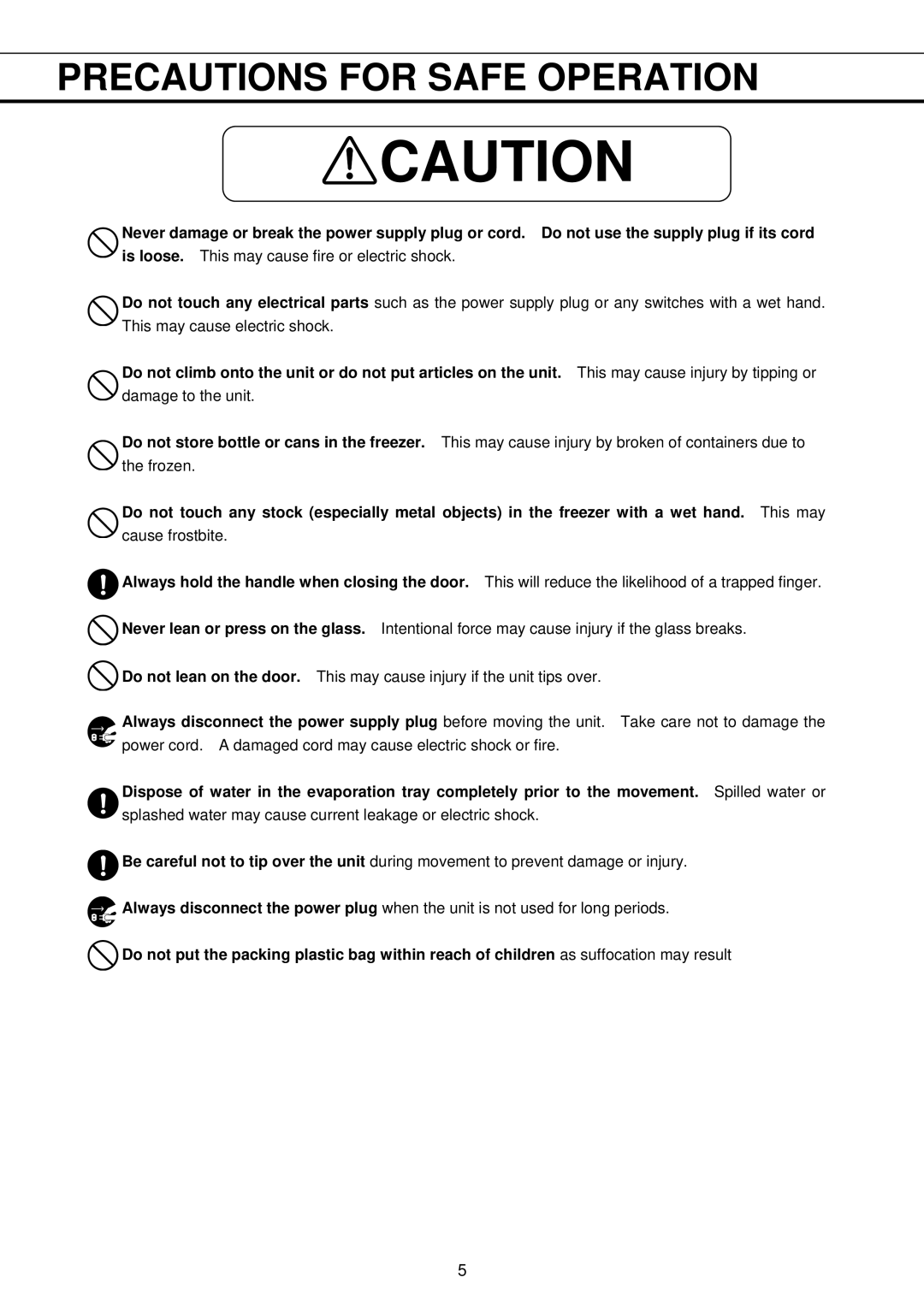 Sanyo MPR-411FR instruction manual Precautions for Safe Operation 