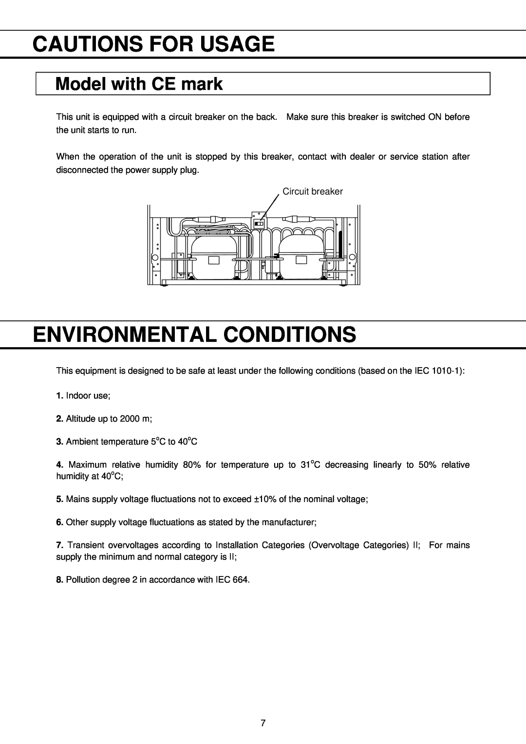 Sanyo MPR-411FR instruction manual Environmental Conditions, Model with CE mark, Cautions For Usage 