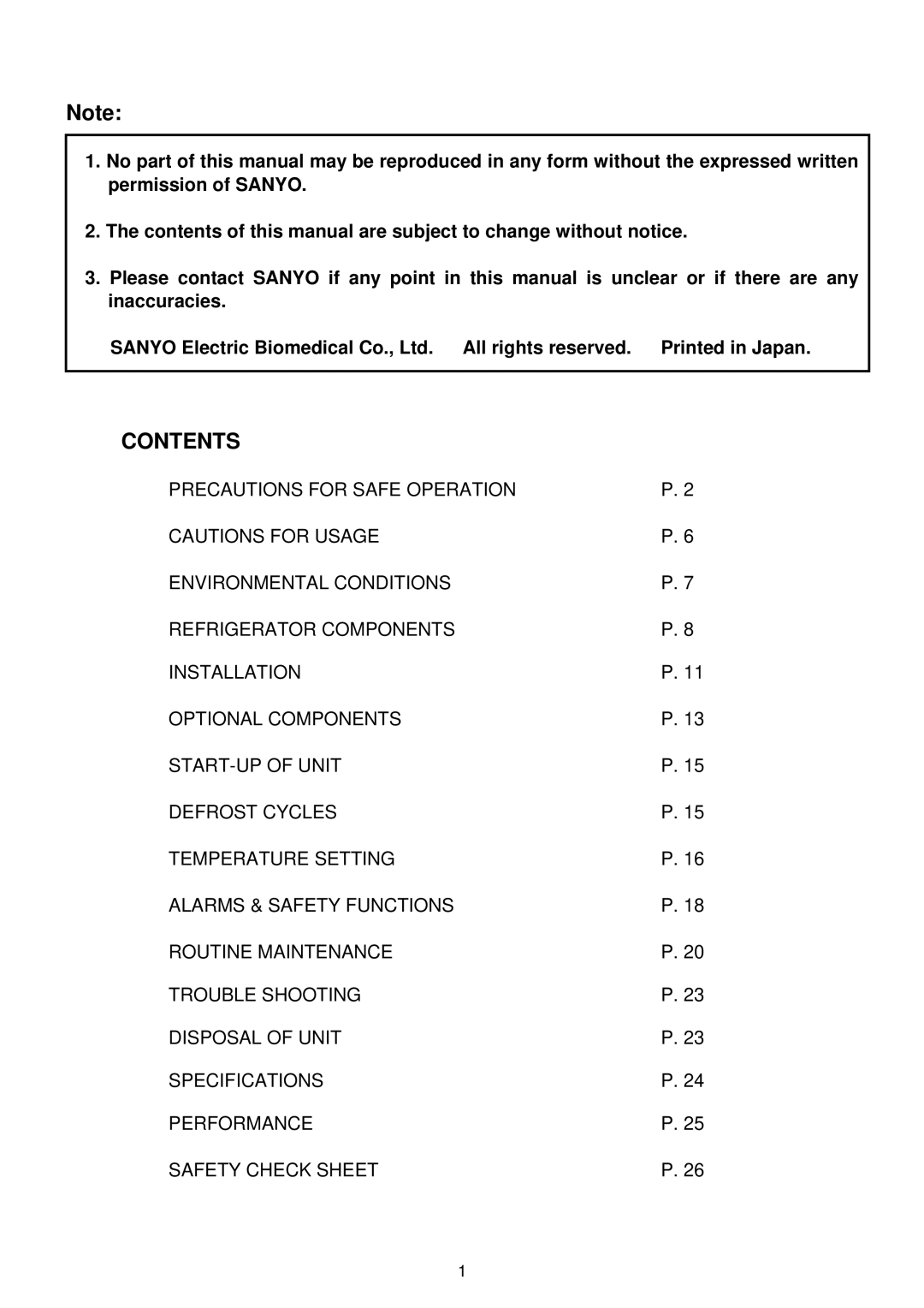 Sanyo MPR-513R, MPR-1013R instruction manual Contents 