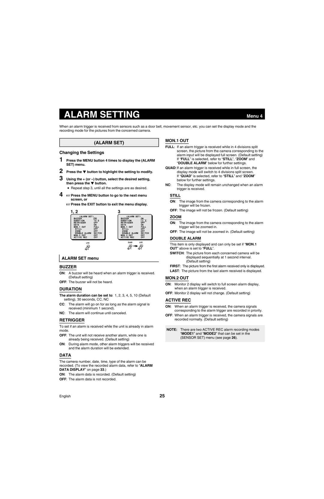 Sanyo MPX-MD4 instruction manual Alarm Setting, Alarm SET 