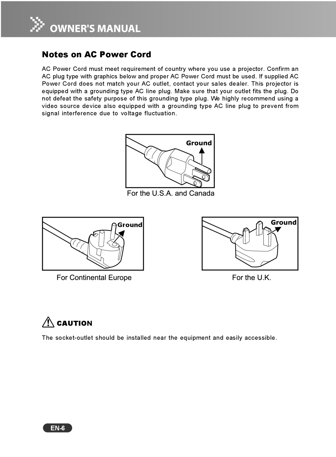 Sanyo PCL-WXU10E, PCL-WXU10N, PCL-WXU10B manual EN-6 