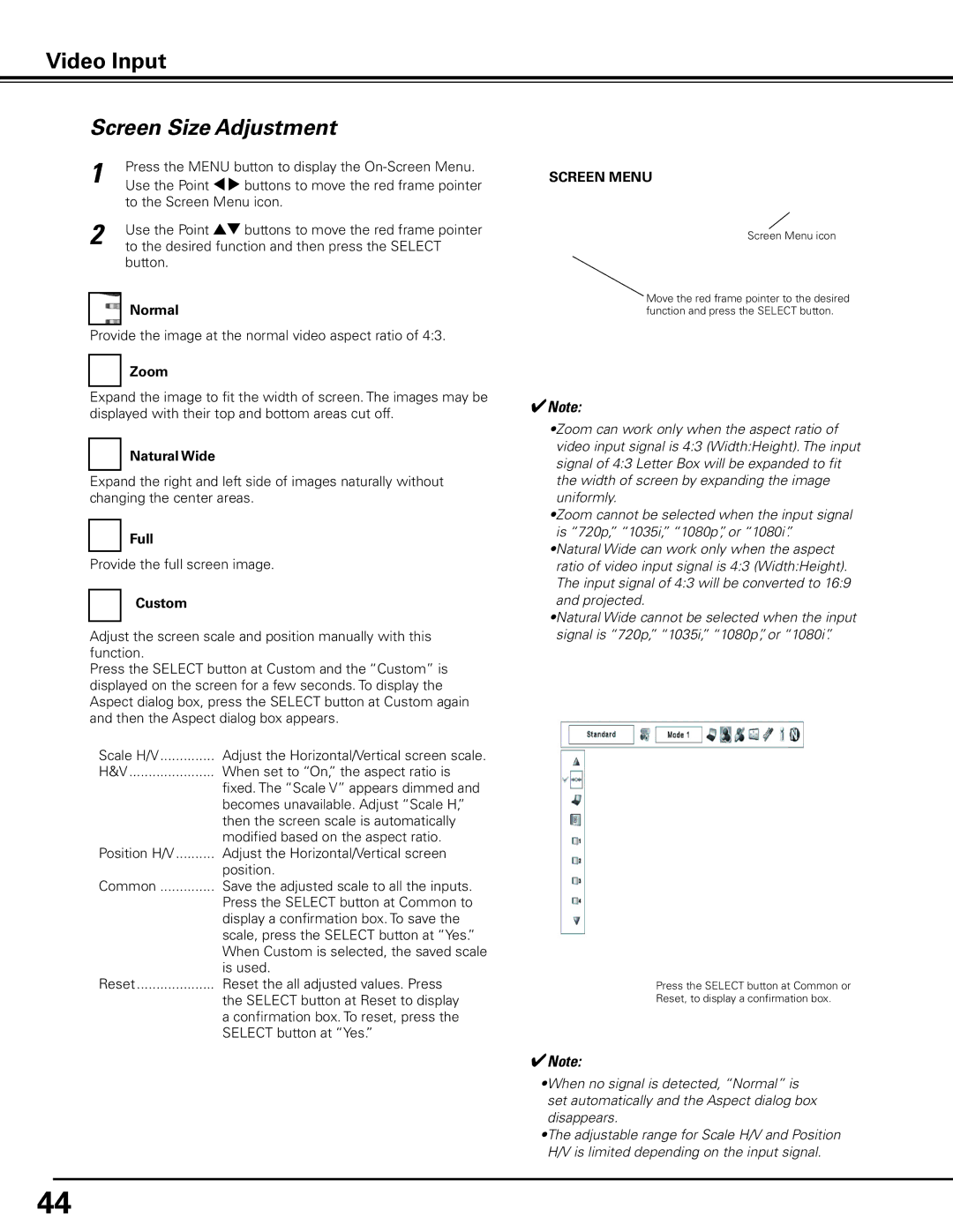 Sanyo PDG-DHT100L owner manual Zoom, Natural Wide 