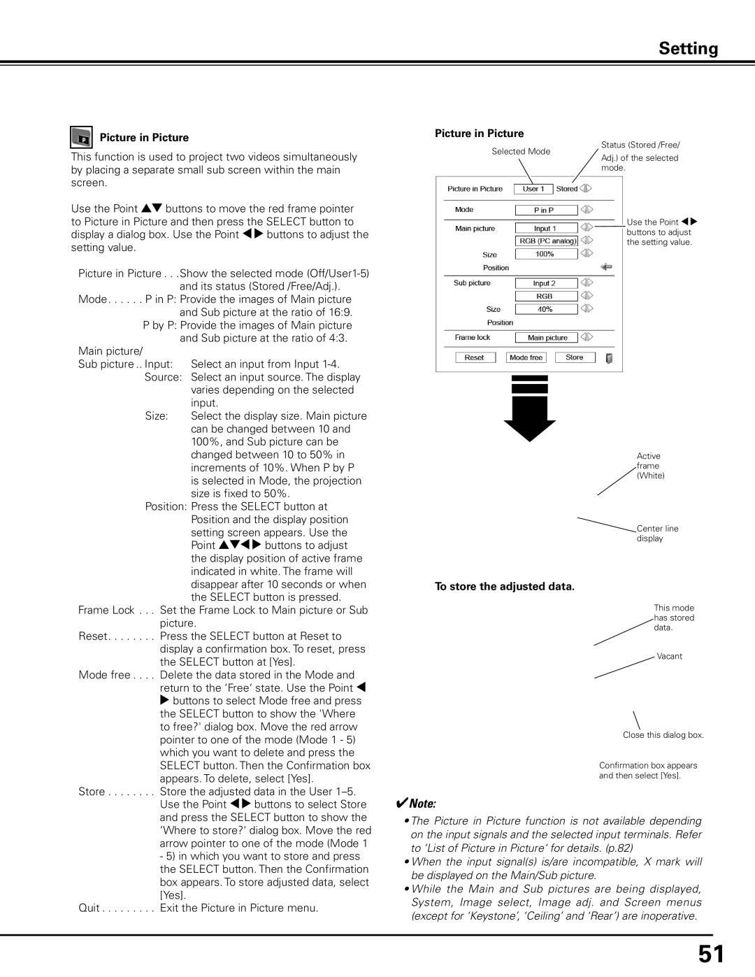 Sanyo PDG-DHT100L owner manual Picture in Picture 