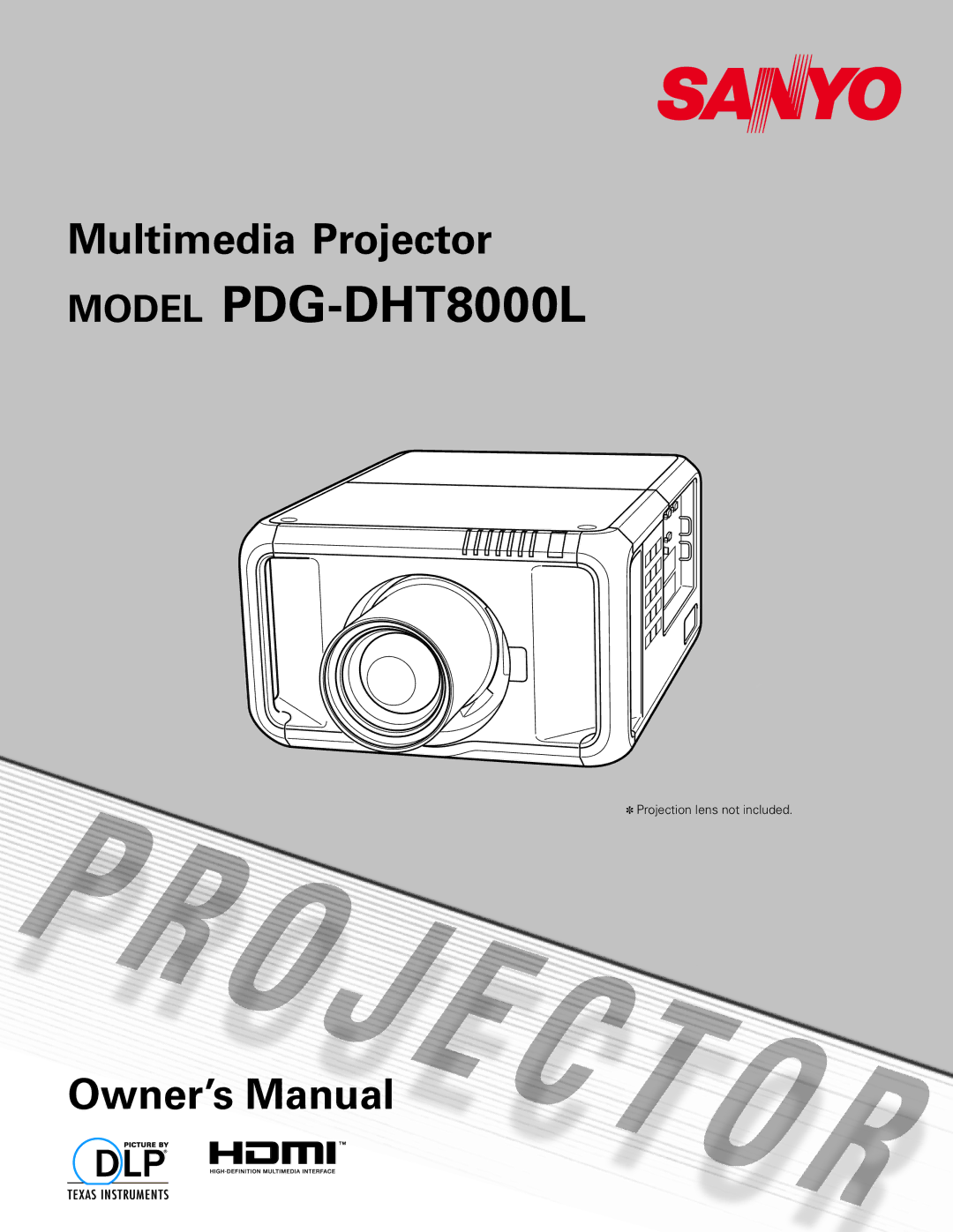 Sanyo owner manual Model PDG-DHT8000L 
