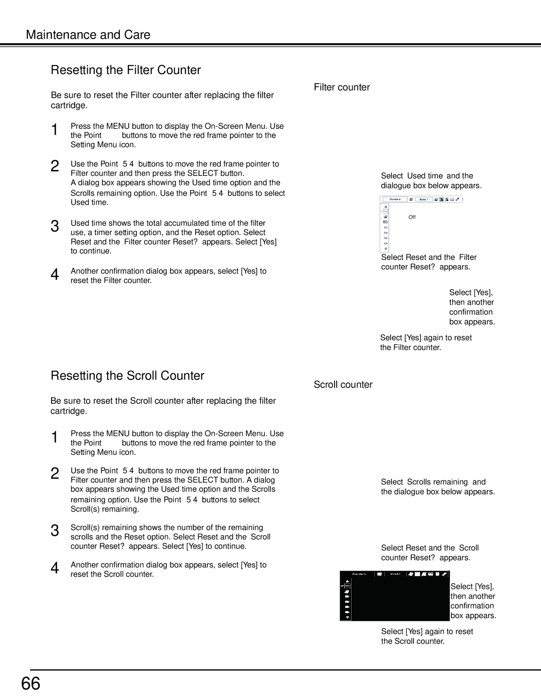 Sanyo PDG-DHT8000L owner manual Filter counter, Scroll counter 