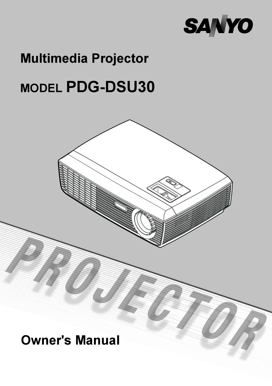 Sanyo owner manual Model PDG-DSU30 