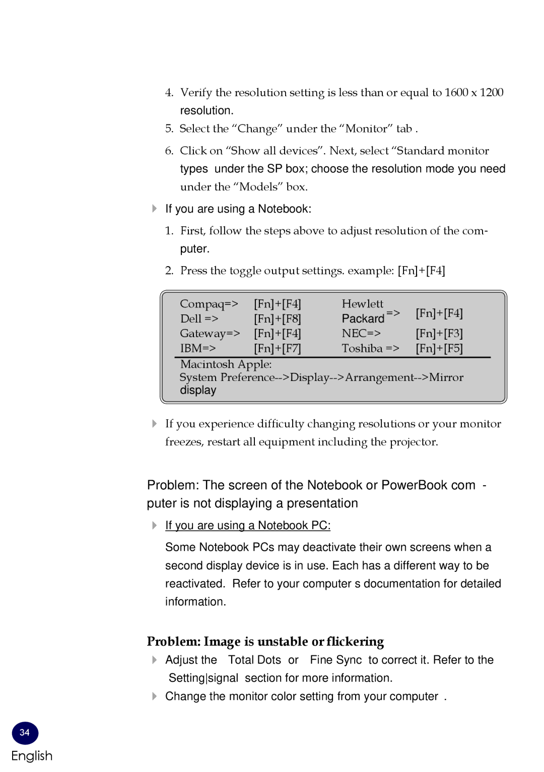 Sanyo PDG-DSU30 owner manual Problem Image is unstable or flickering, Ibm= 