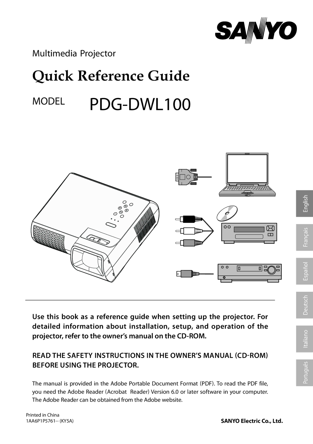 Sanyo owner manual Model PDG-DWL100 