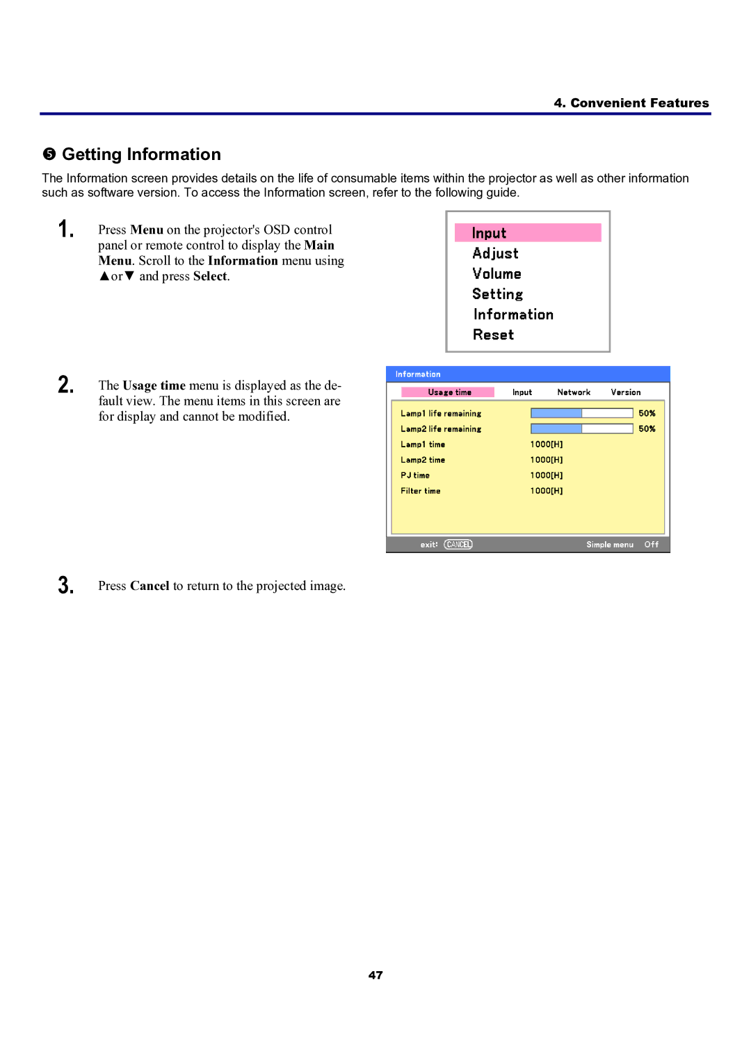 Sanyo PDG-DXT10L, PDG-DXT10KL manual Getting Information 