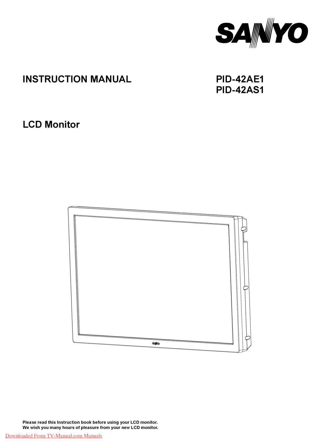 Sanyo PID-42AE1, PID-42AS1 instruction manual 