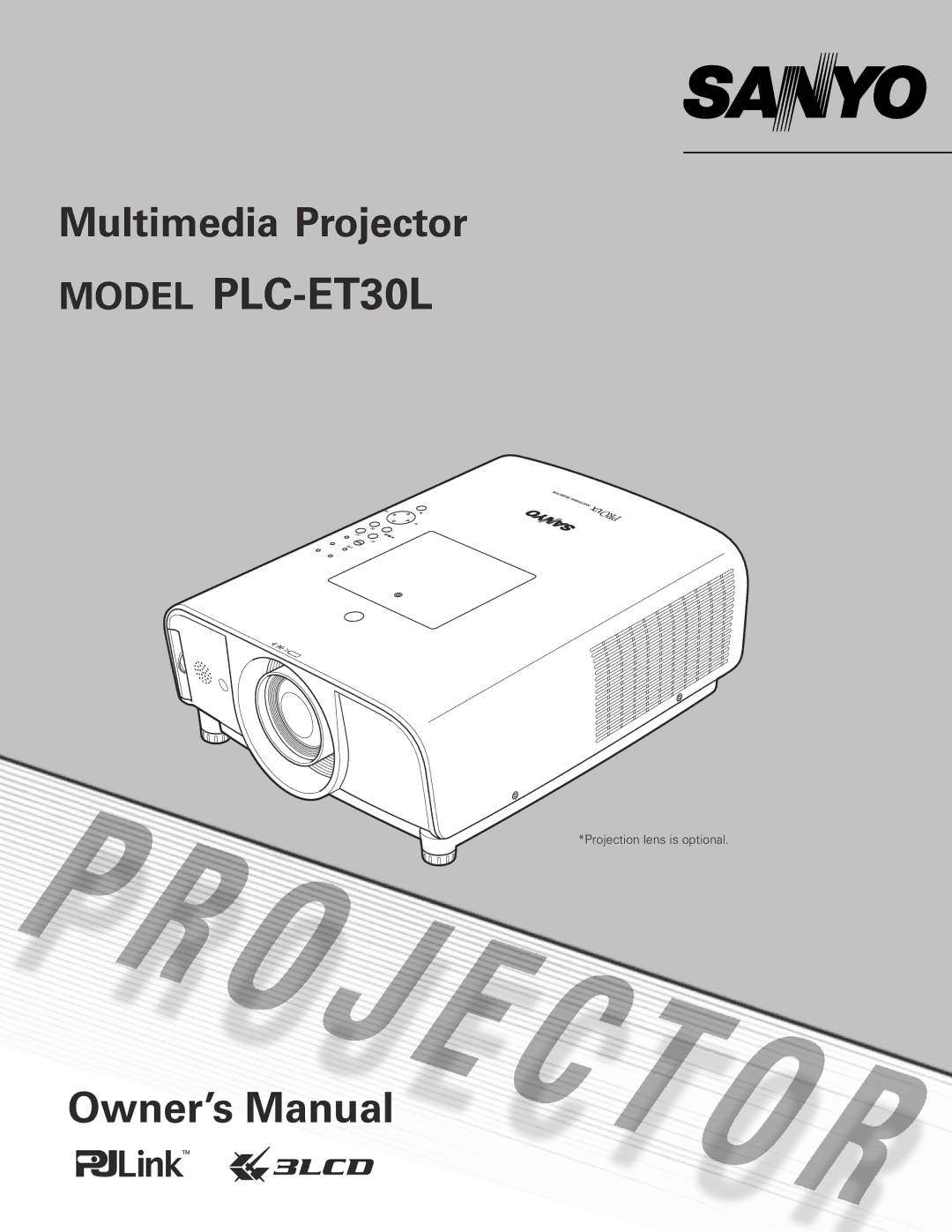 Sanyo owner manual Model PLC-ET30L 