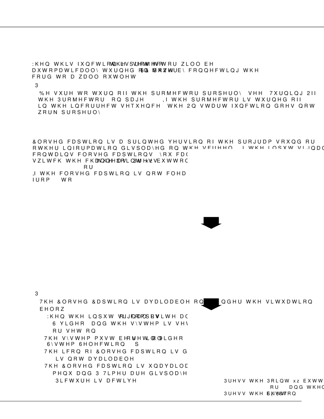 Sanyo PLC-WXU700 owner manual On start, Closed caption 