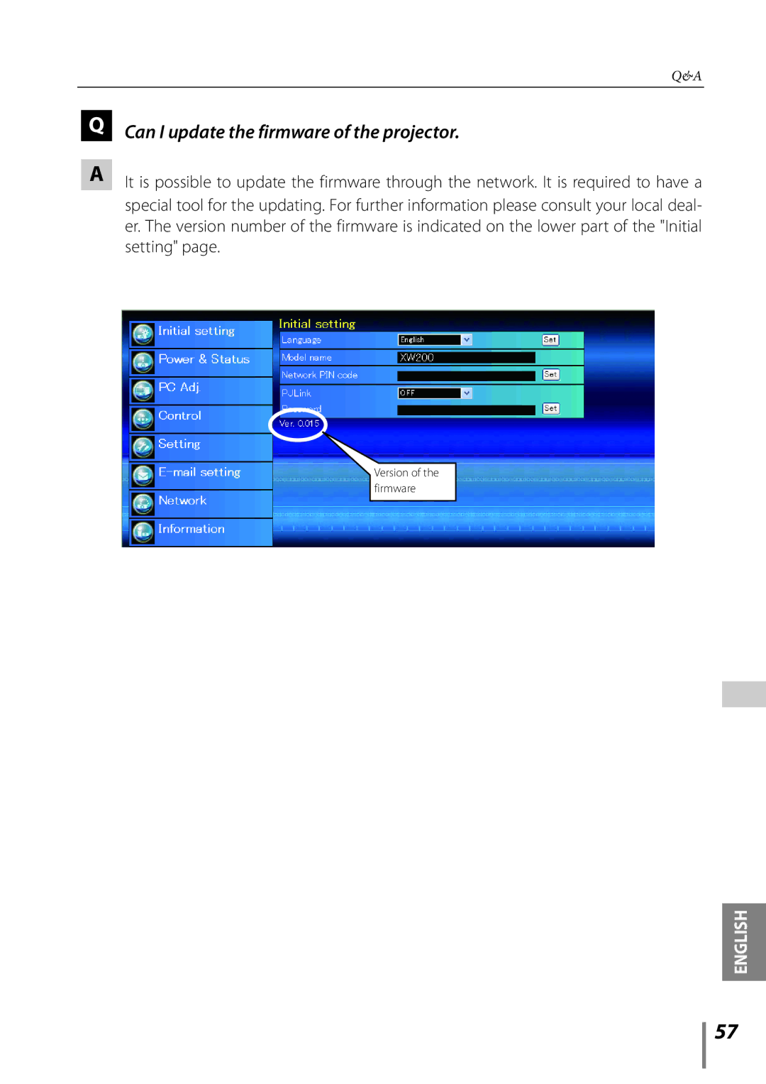 Sanyo PLC-XE33 owner manual Can I update the firmware of the projector 