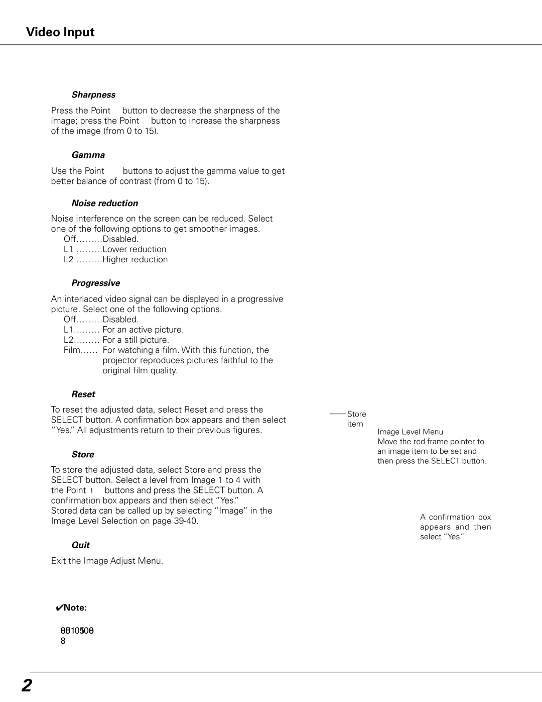 Sanyo PLC-XE50 owner manual Noise reduction, Progressive 