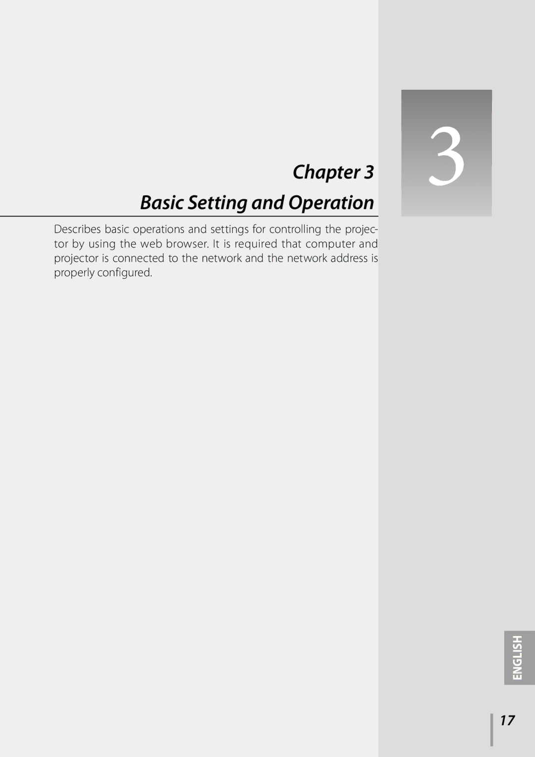 Sanyo PLC-XK3010 owner manual Chapter Basic Setting and Operation 