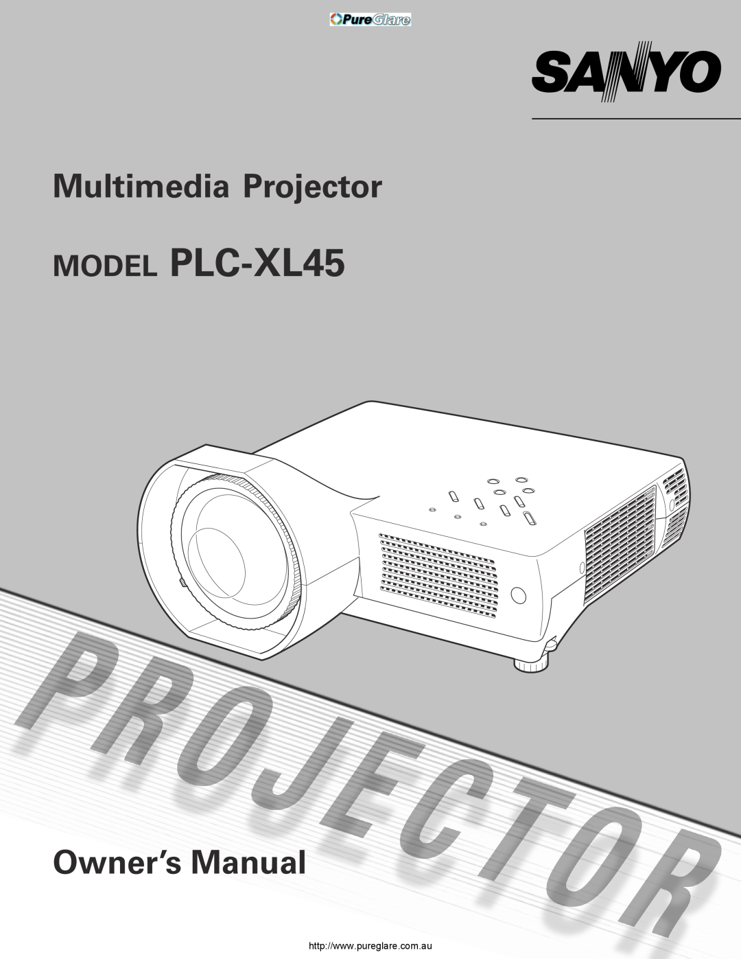 Sanyo owner manual MODEL PLC-XL45, Multimedia Projector 