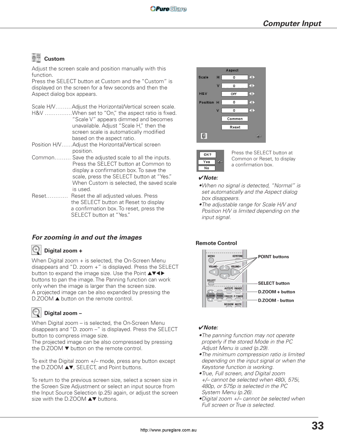 Sanyo PLC-XL45 owner manual Custom, Digital zoom + 