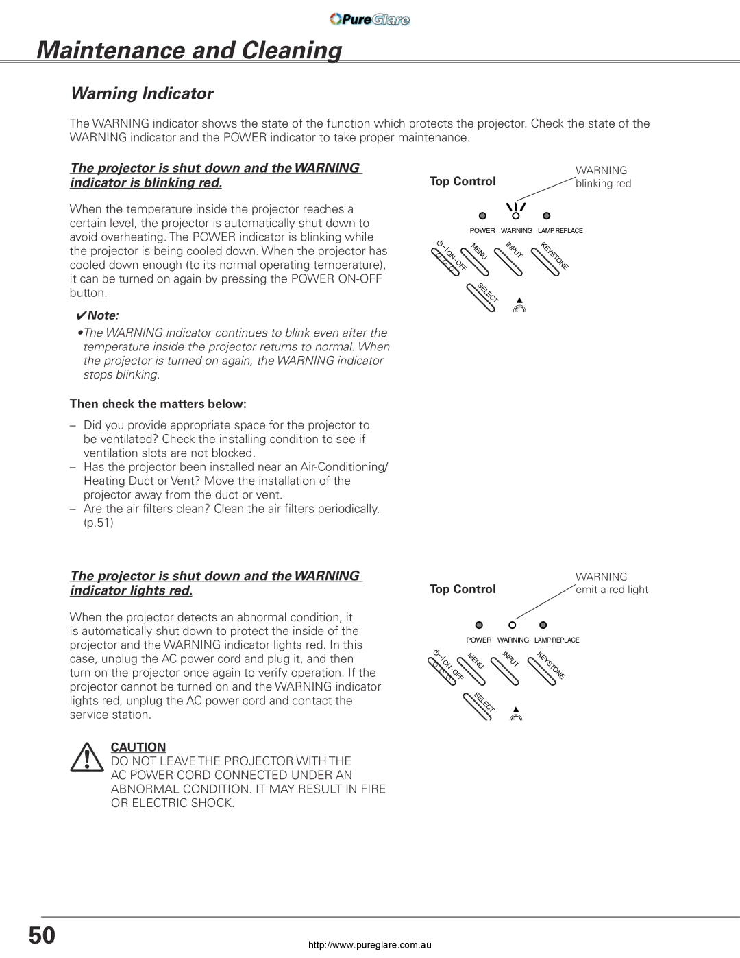 Sanyo PLC-XL45 owner manual Maintenance and Cleaning, Then check the matters below 