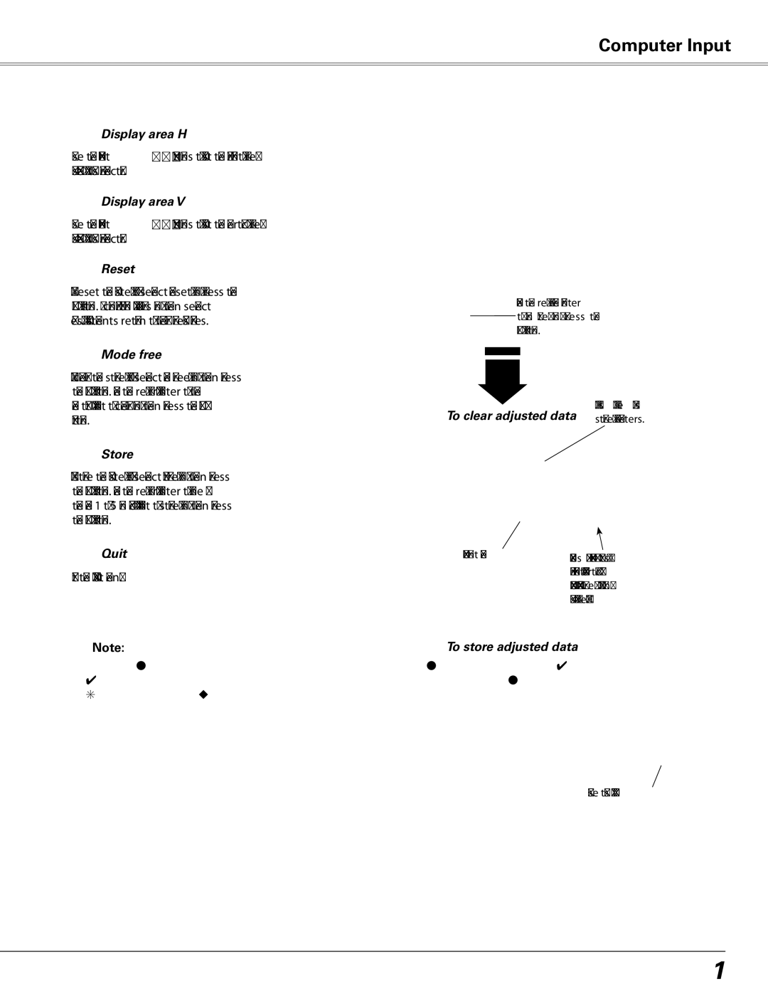 Sanyo PLC-XL50A owner manual Computer Input 