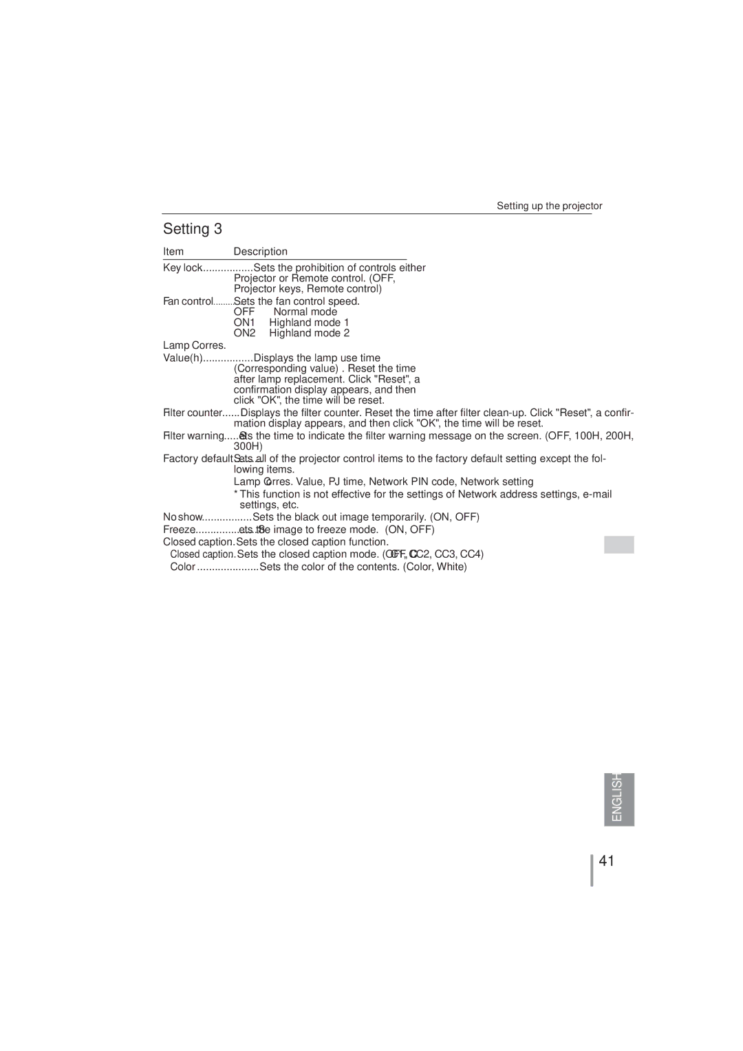 Sanyo PLC-XR251, PLC-XR201 owner manual ON1, ON2 