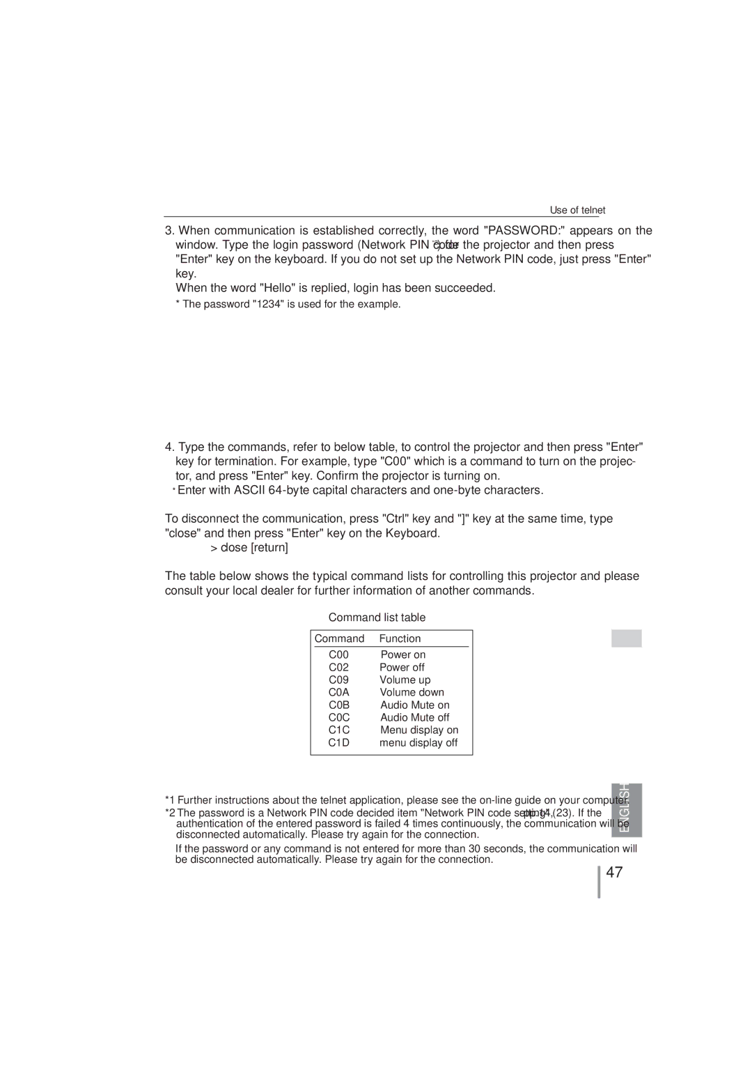 Sanyo PLC-XR251, PLC-XR201 owner manual Command list table, Command Function 