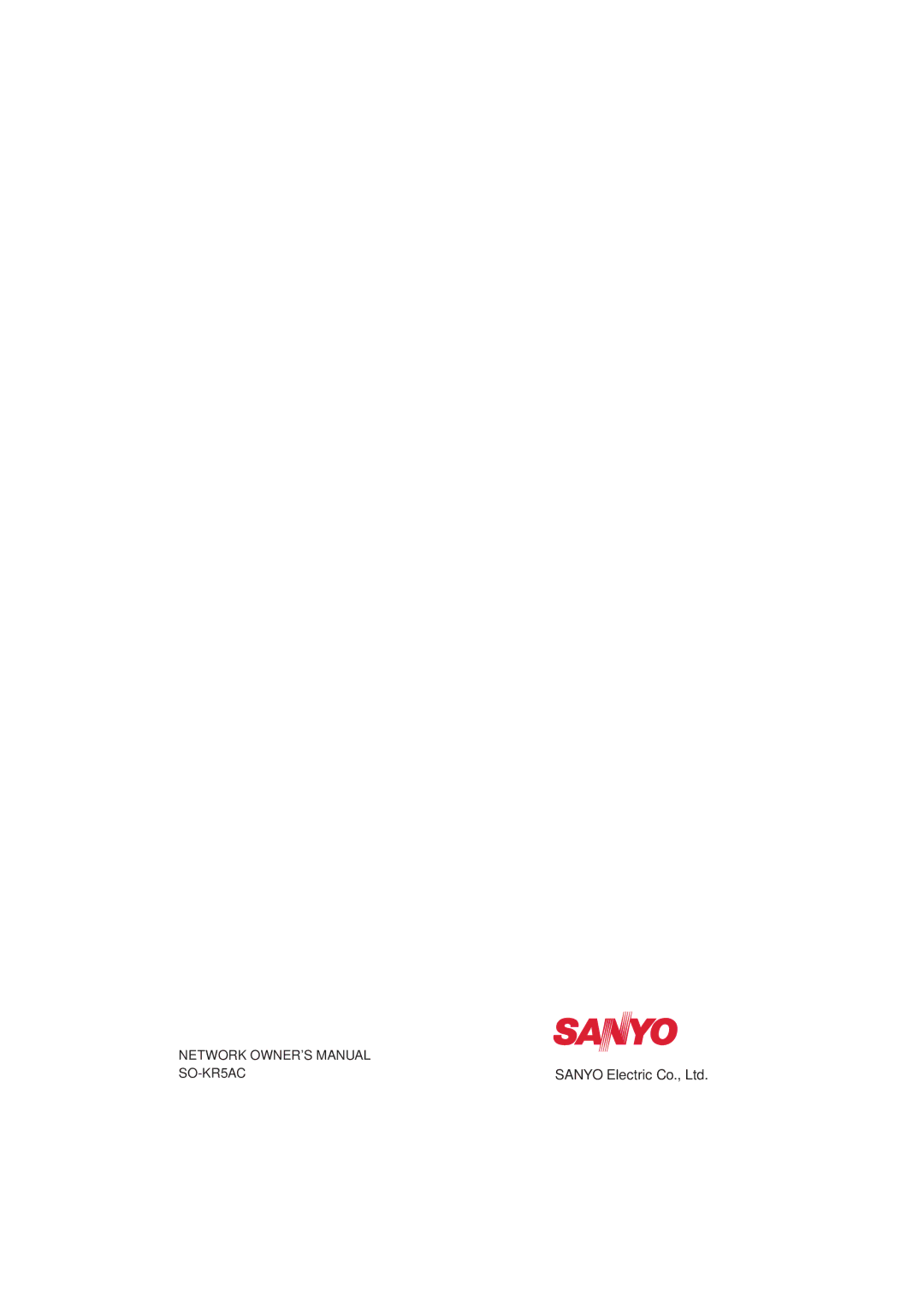 Sanyo PLC-XR201, PLC-XR251 owner manual SO-KR5AC 