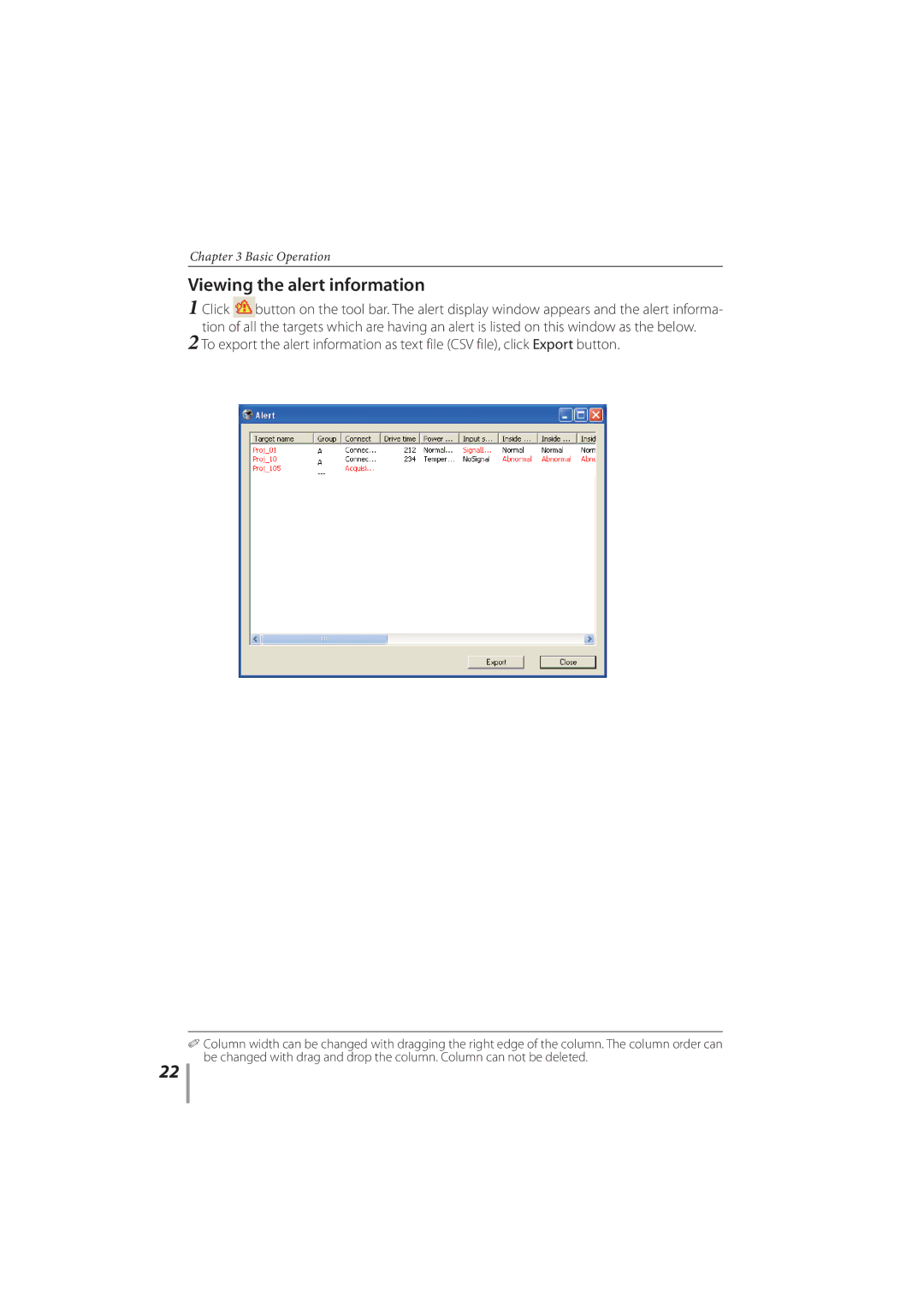 Sanyo PLC-XR201, PLC-XR251 owner manual Viewing the alert information 