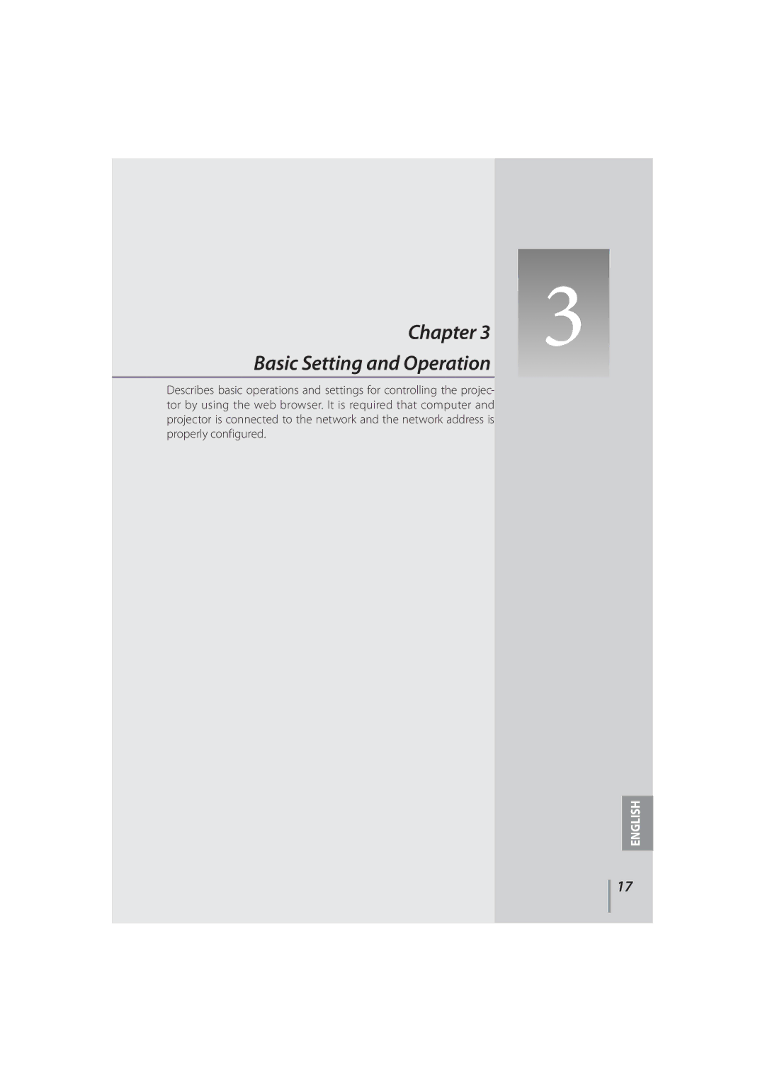 Sanyo PLC-XR251, PLC-XR201 owner manual Chapter Basic Setting and Operation 