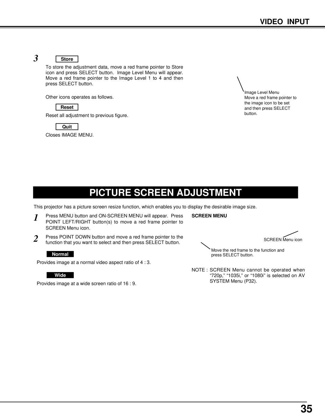 Sanyo PLC-XT15, PLC-XT10 owner manual Provides image at a normal video aspect ratio of 4 