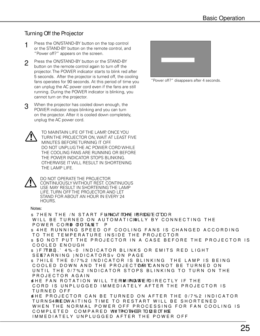 Sanyo PLC-XTC50AL owner manual Turning Off the Projector 