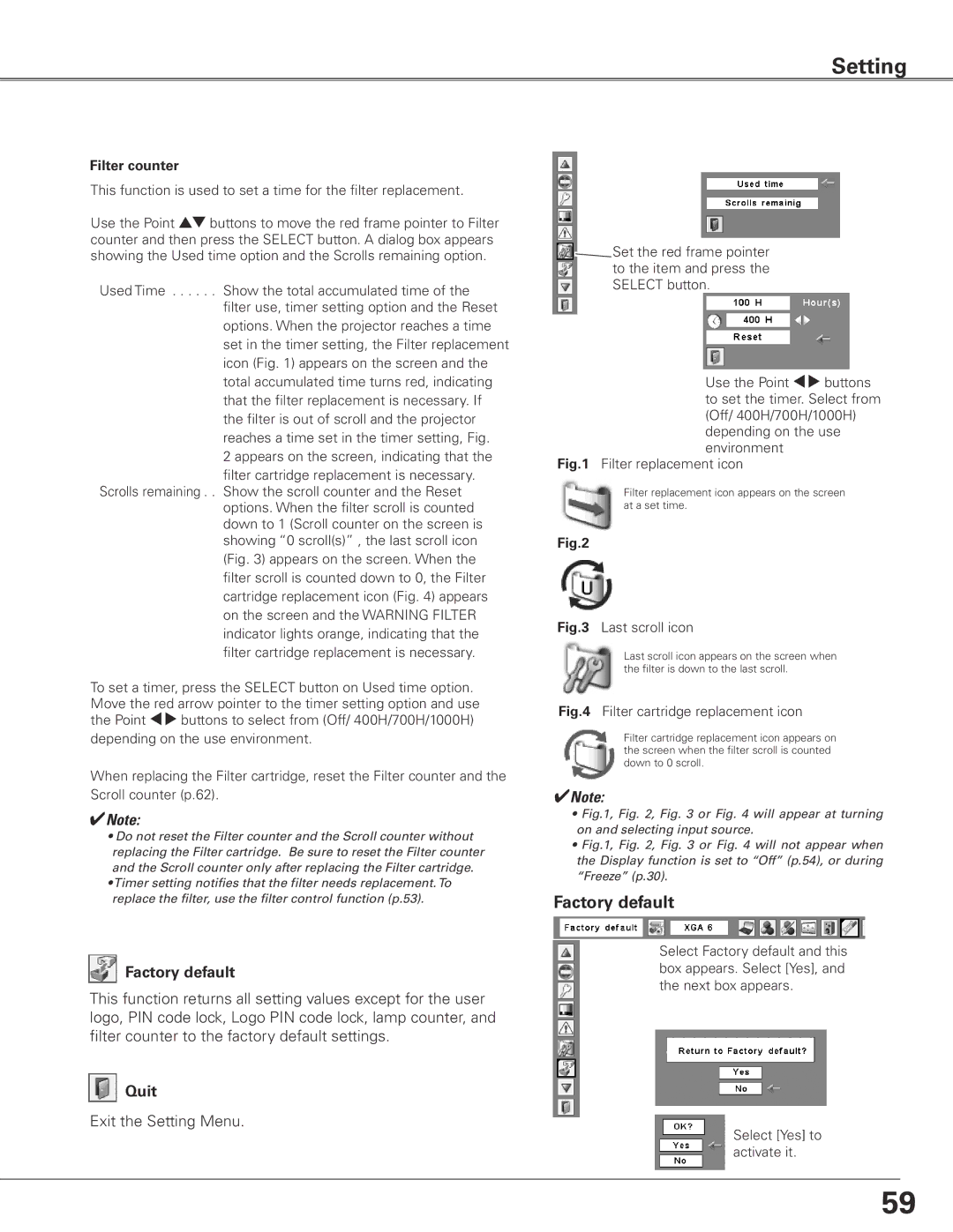 Sanyo PLC-XTC50L owner manual Factory default 