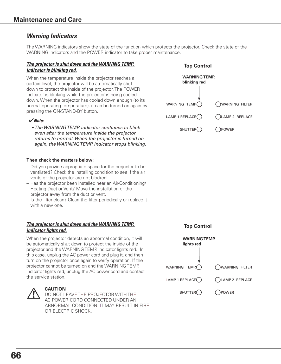 Sanyo PLC-XTC50L owner manual Then check the matters below 