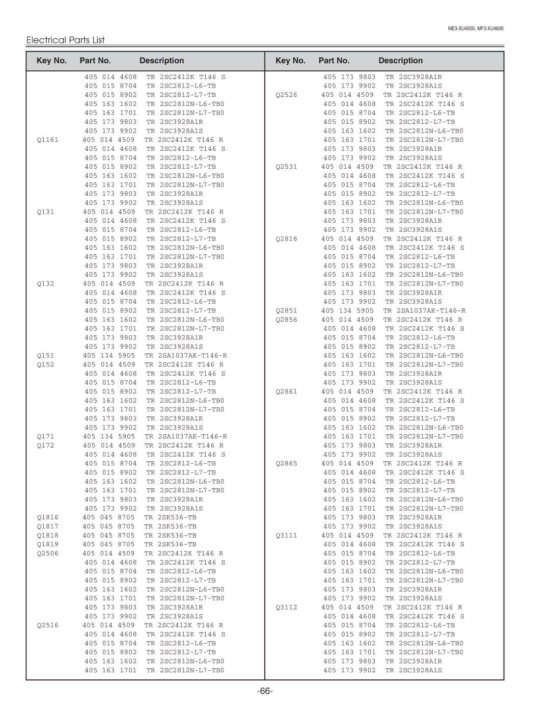 Sanyo PLC-XU45 service manual 405 014 4608 2SC2412K T146 173 9803 2SC3928A1R 015 8704 