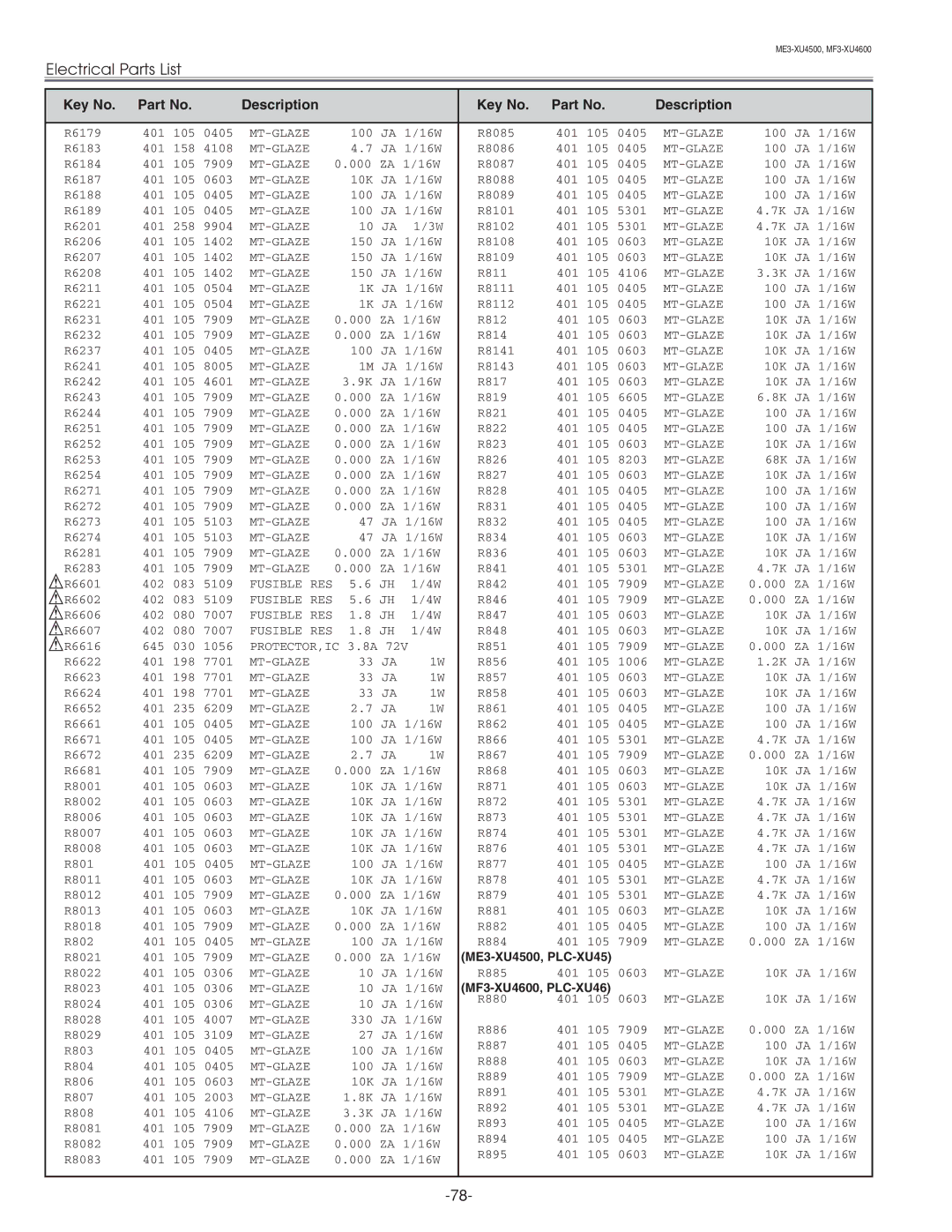 Sanyo PLC-XU45 service manual Fusible 