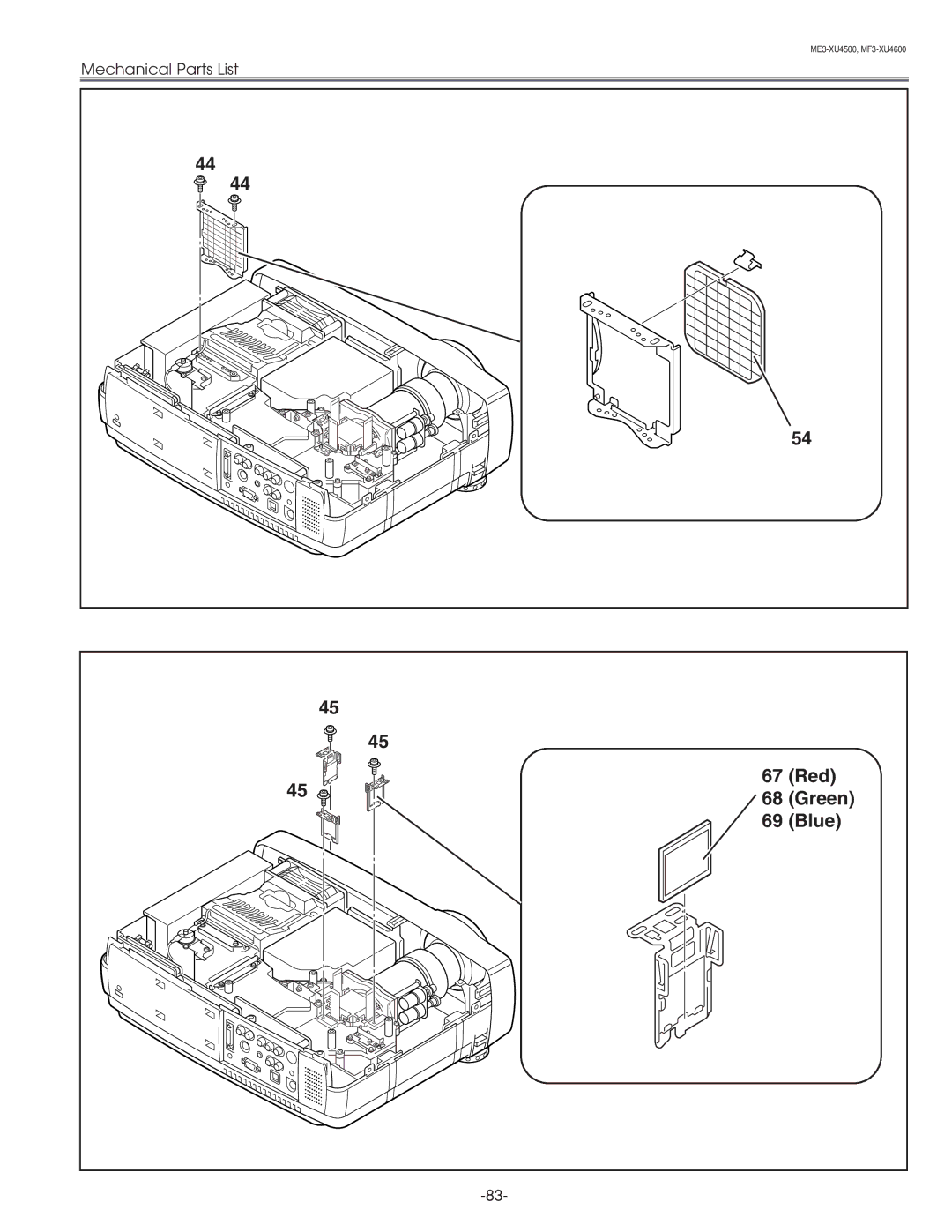 Sanyo PLC-XU45 service manual Red Green Blue 