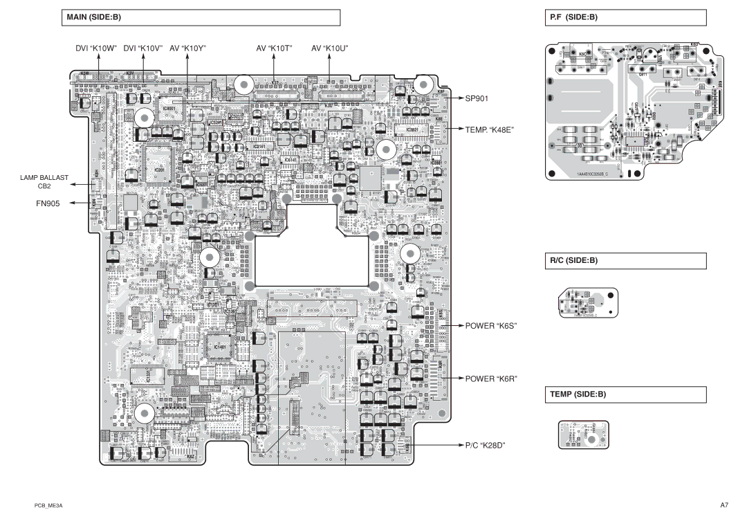 Sanyo PLC-XU45 service manual Main Sideb, Temp Sideb, IC5211, IC6141 